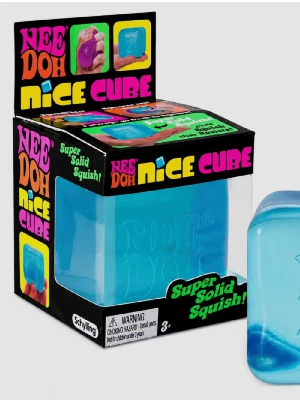 Schylling NeeDoh Nice Cube - Blue Sensory Squeeze Toy (NEW IN BOX)